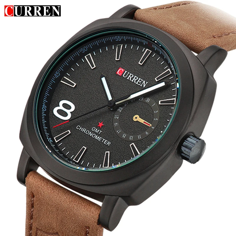 

CURREN Luxury Brand Men Quartz Luminous Watch Fashion Sport Leather Strap Wristwatches Relogio Masculino Free Shipping Date 8139