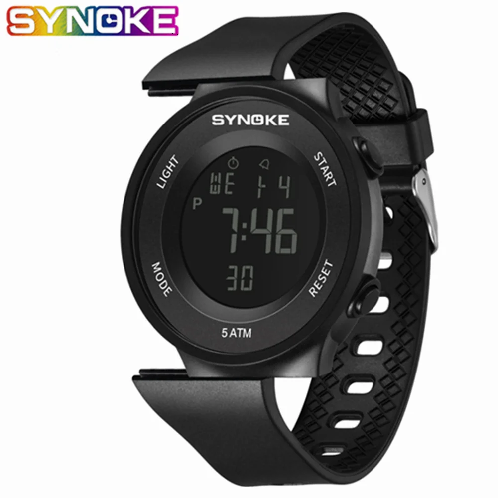 

SYNOKE Fashion Men's Sports Watches Women Waterproof Digital Wristwatch Female Clock LED Electronic G Running Watches 9199