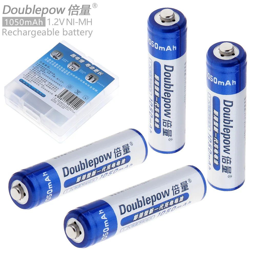 

Doublepow 4pcs 1.2V AAA 1050mAh LSD Ni-MH Rechargeable Battery with Radiating Hole for Toys / Thermodetectors