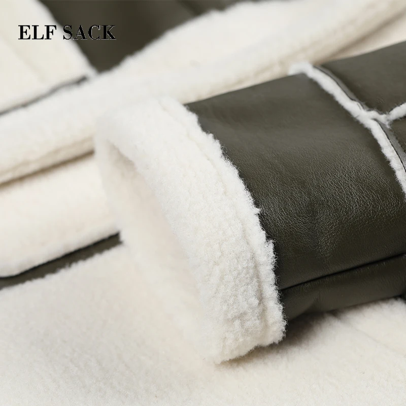 ELF SACK WInter New Warm Faux Fur Woman Jacket Full Long Turn-down Collar Women Coat Femme Thick Warm Fur Coats Female Jackets
