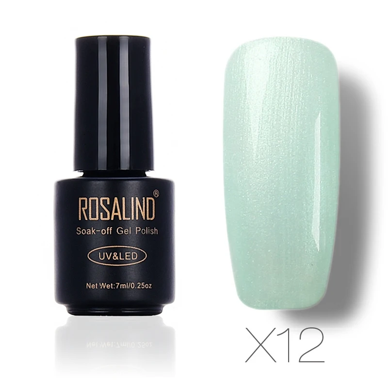 ROSALIND гель 1S 7 мл жемчужный УФ-гель для ногтей чистый цвет УФ-лак для ногтей замочить от Led Профессиональный стойкий гель - Цвет: X12