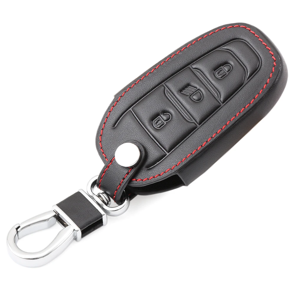 Чехол для смарт ключей из натуральной кожи с 3 кнопками Peugeot 3008/508/2008 Citroen C4L/DS6/C6/DS5