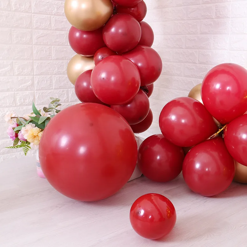 

10pcs Ruby Red Circular Latex Balloons 18inch Pomegranate Red Wedding christmas Decorations Anniversary Balloon Birthday Party