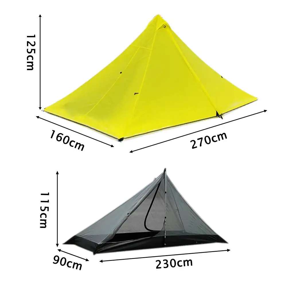 Бесшумная портативная кемпинговая пирамидная палатка ультра легкая внутренняя учётная палатка для одного человека не распределяет Треккинговая каркасная палатка