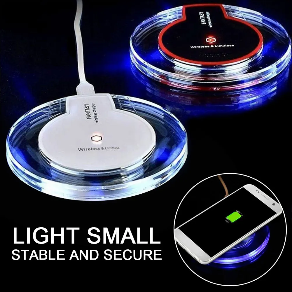 

Universal Wireless Charger Crystal Round Charging Pad for iPhone Samsung Huawei Xiaomi Edge Qi-Enabled Device