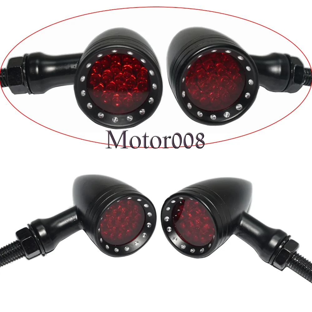 Мотоцикл черный 20LED красный указатель поворота Задний тормоз для Harley Davidson Кафе Racer пуля мотоцикл мигалки крейсер чоппер