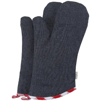

Neoviva Cotton Denim Quilting Oven Mitts Women Set of 2 Tiffany Checked Red Anti-dust Heat Resistant Mitten Gloves Microwave BBQ