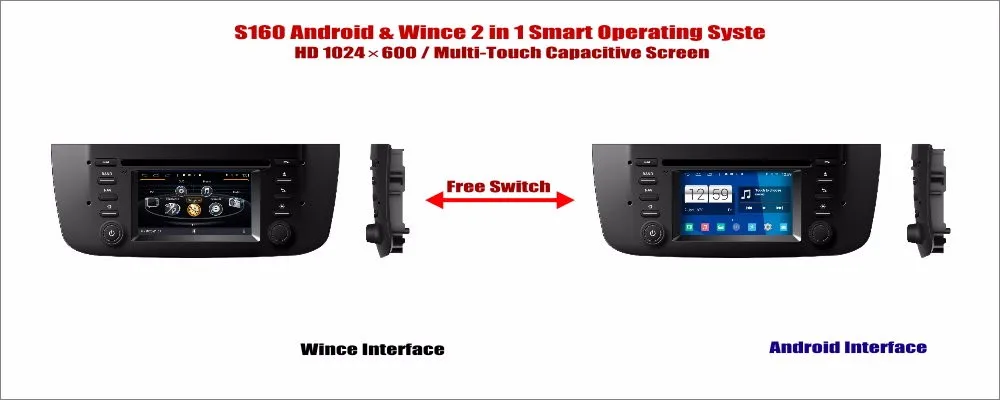 Clearance Liandlee For FIAT Linea / Punto 2012~2014 Car Radio CD DVD Player GPS Nav Navigation Advanced Wince & Android 2 in 1 S160 System 9