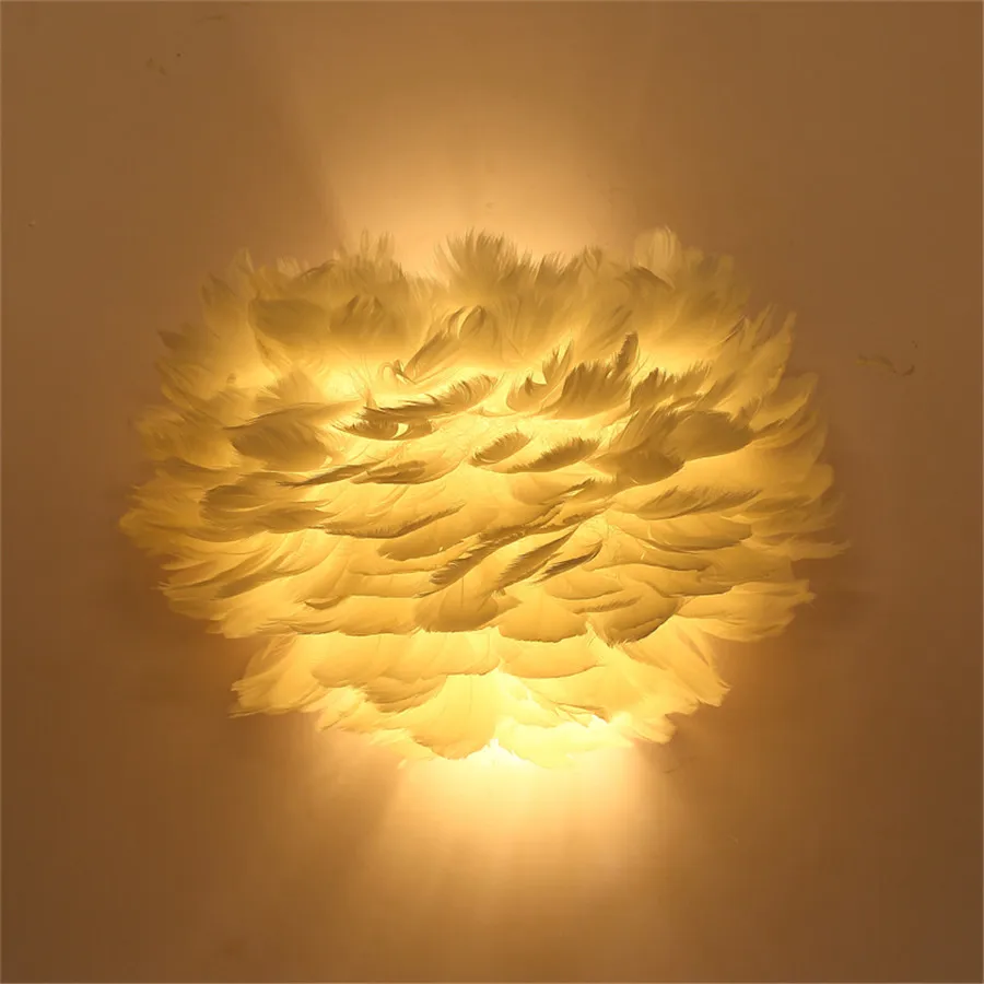 BEIAIDI творческий светодиодный перо настенный светильник E14 базы Гостиная Спальня прикроватные бра Nordic современные украшения настенные бра