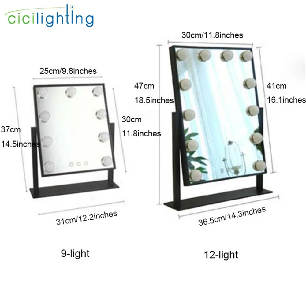  color changeable led vanity lights touch control mirror + light makeup lighting for dressing table  - 32916696928