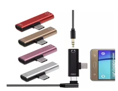 Кабель-адаптер USB C типа C для зарядки наушников до 3,5 мм разъем аудио для samsung htc - Цвет: Серебристый
