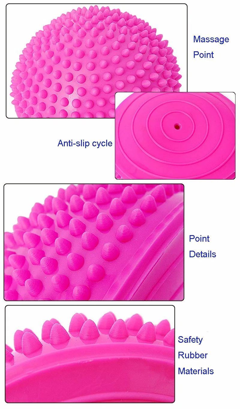 ПВХ надувные половинные мячи для йоги, массажный мяч, инструктор по упражнениям, стабилизатор для тренажерного зала, пилатеса, фитнес-мяча