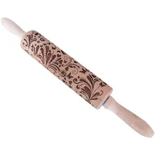 Экономичная Рождественская Скалка с гравировкой, резная рельефная Скалка, кухонный инструмент ds99