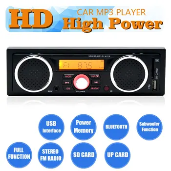 

Audio playback hands-free stereo FM audio player Bluetooth built-in 2 speakers Supports USB SD AUX 1 din Car radio MP3