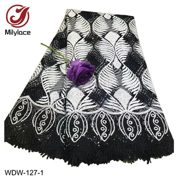

Wholesale French Tulle Lace Fabric Fashionable Nigerian Lace Material African Embroidery Lace Fabric for Dress WDW-127