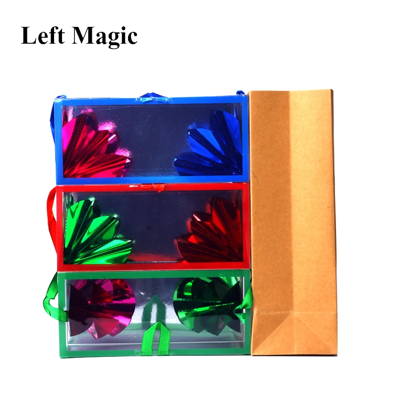 

Appearing Flower Empty From Box Magic Tricks ( 18 X 8.2 X 8.2cm Medium Size ) Paper Bag Dream Bag Illusion Stage Magic Props