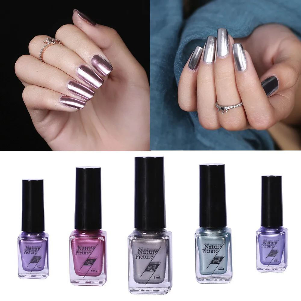 Buy 6ML Mirror Nail Polish Plating Silver Paste Metal