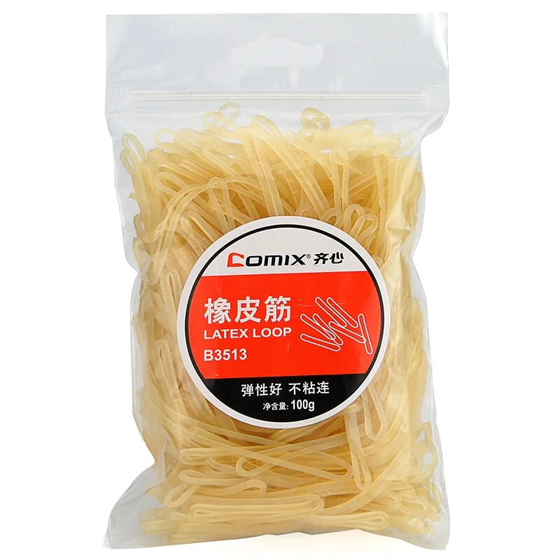 

Comix 100g Rubber Bands Bank Paper Bills Money Elastic Stretchable Bands Latex Loop Office School Supplies (B3513)