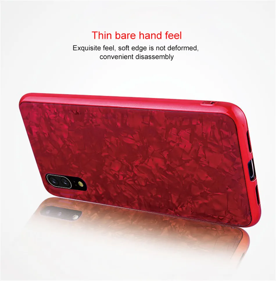 Luxury Tempered Glass Shell Pattern Phone Case For HUAWEI P20 Pro Hard PC Soft TPU Back Cover For HUAWEI P20Pro Anti-knock Capa (2)