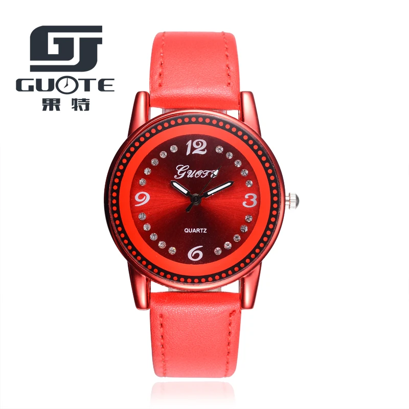 

2017 GUOTE Brand New Women Watches Casual Quartz Watch Women Simple Leather Strap Dress Watch Relogio Feminino Wristwatch Hot