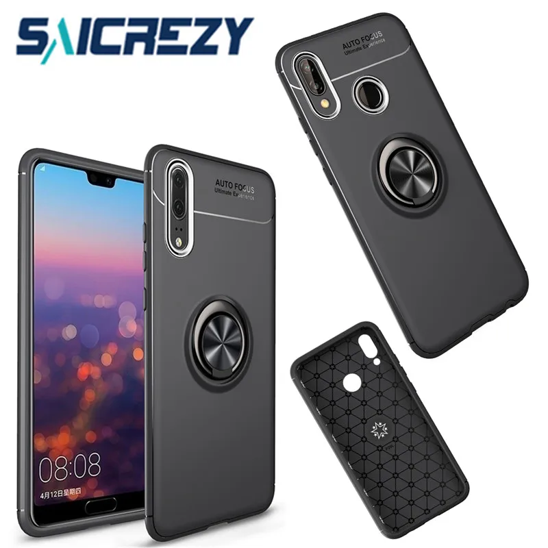 Чехол для Huawei P20 lite Nova 3e 3 2s металлический кольцевой держатель противоударный