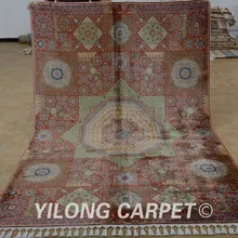 Yilong 5,6 'x8. 4 'антикварный персидский ковер ручной работы из Тебриз темно-синий турецкий ковер ручной вязки(1822