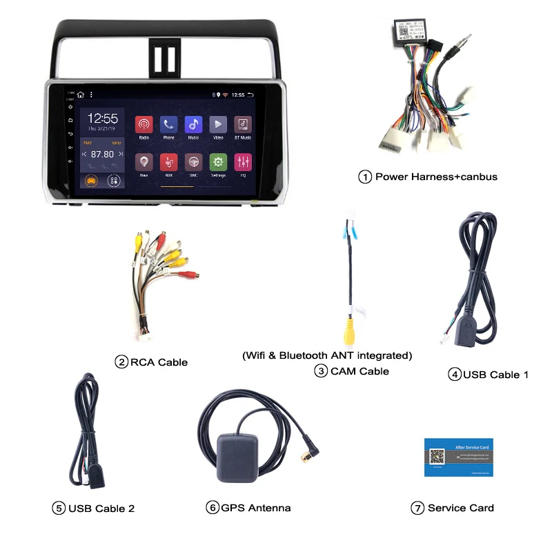 Perfect 2G RAM 32G ROM 10.1 inch full car audio radio system player for Toyota Prado 2018 Multimedia GPS Navigation 5