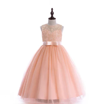 

A-line kids dresses girls long style party dress 2 colors 8 10 12 14 16 Years kids teens clothes teenagers wedding girls dress