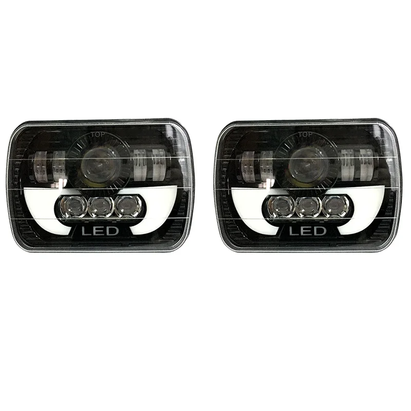 FADUIES Pair 5X7 inch 55W H4 LED Replacement For Sealed Beam With DRL 7x6 inch headlamp For truck FLD 50 60 70 80  (2)
