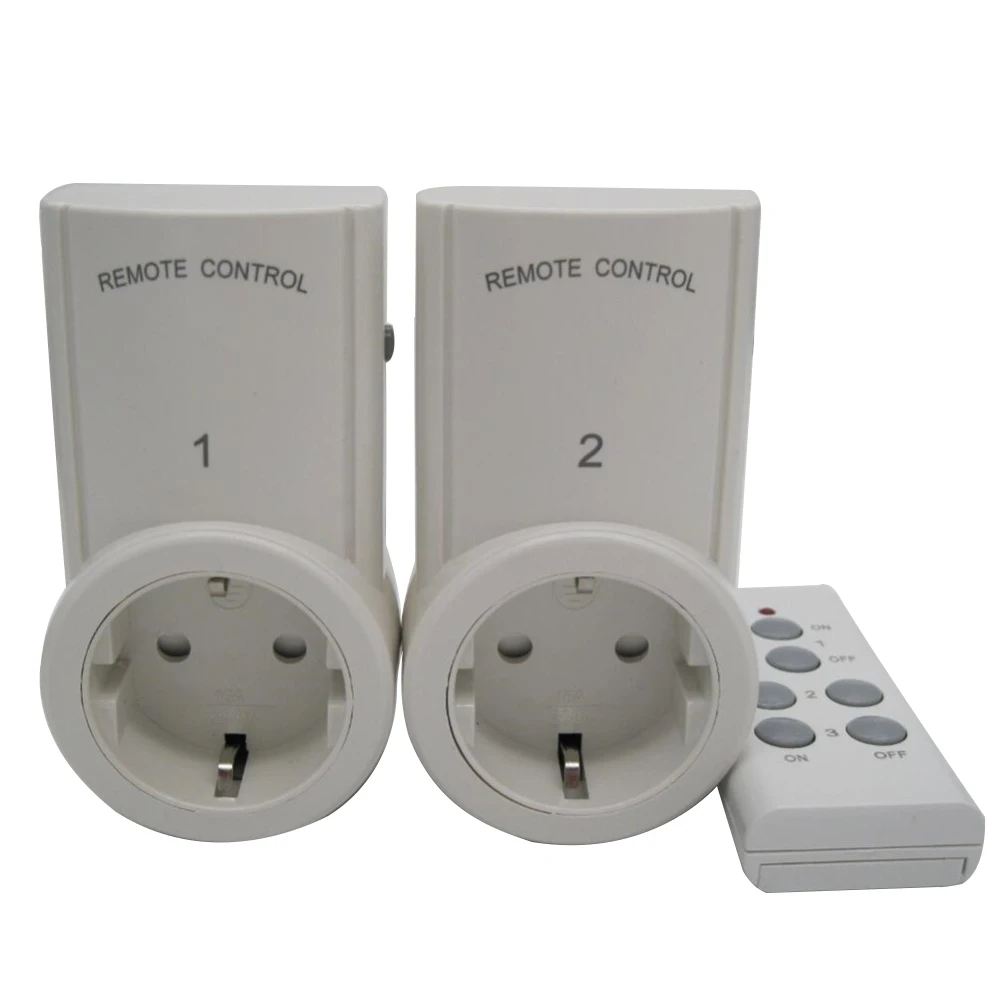 

2pcs Socket Wireless Remote Control Home House Power Outlet Light Switch Socket +1 Remote EU Connector Plug BH9938-2 DC 12V