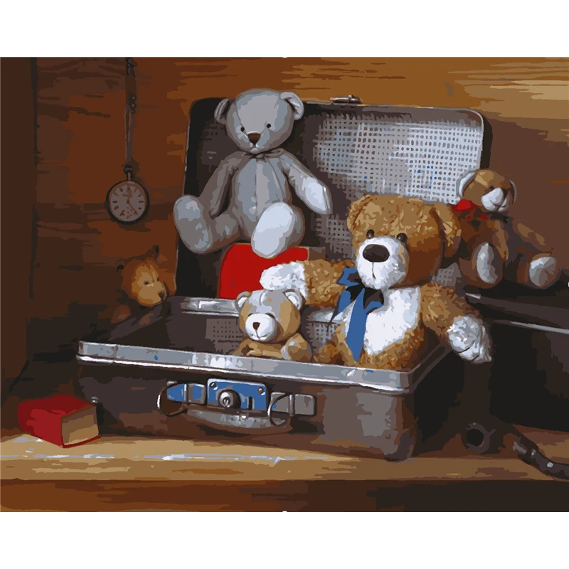 

Toy Box For Bears Hand Made Paint High Quality Canvas Beautiful Painting By Numbers Surprise Gift Great Accomplishment