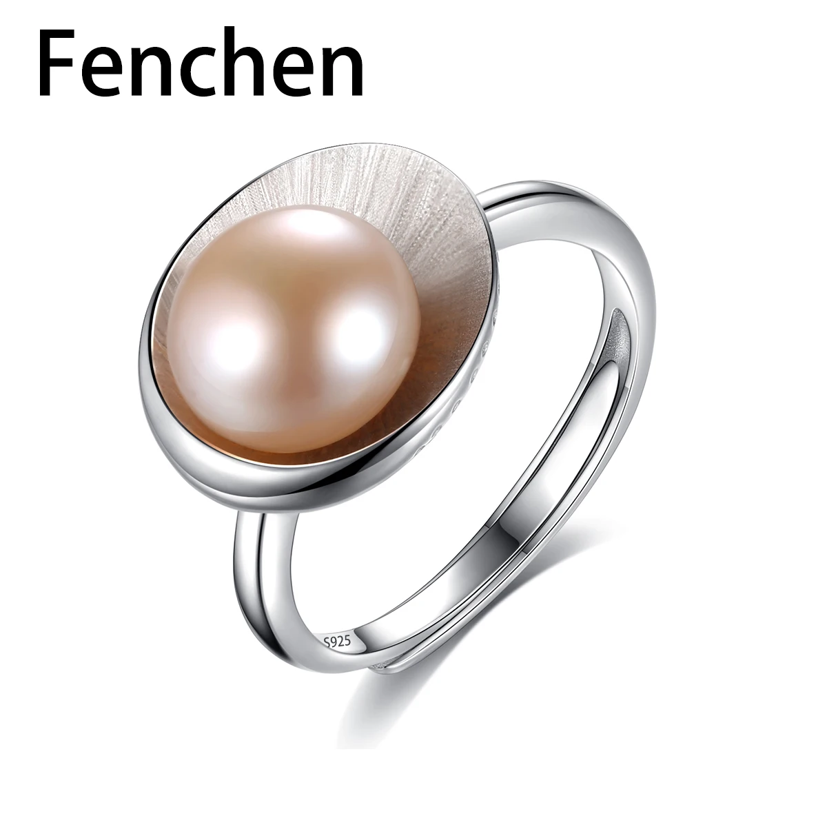 

Fenchen Trendy 925 Silver Ring for Women Fine Jewelry Big Round Natural Freshwater Pearls Anillos Joyeria Fina Para Mujer AR013