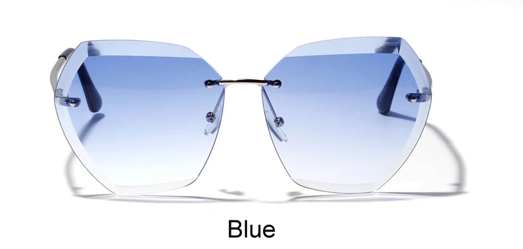 Ralferty, женские шестигранные солнцезащитные очки, женские, прозрачные, розовые, синие, солнцезащитные очки, негабаритные, прозрачные, градиентные, солнцезащитные очки Oculos X2298 - Цвет линз: Синий