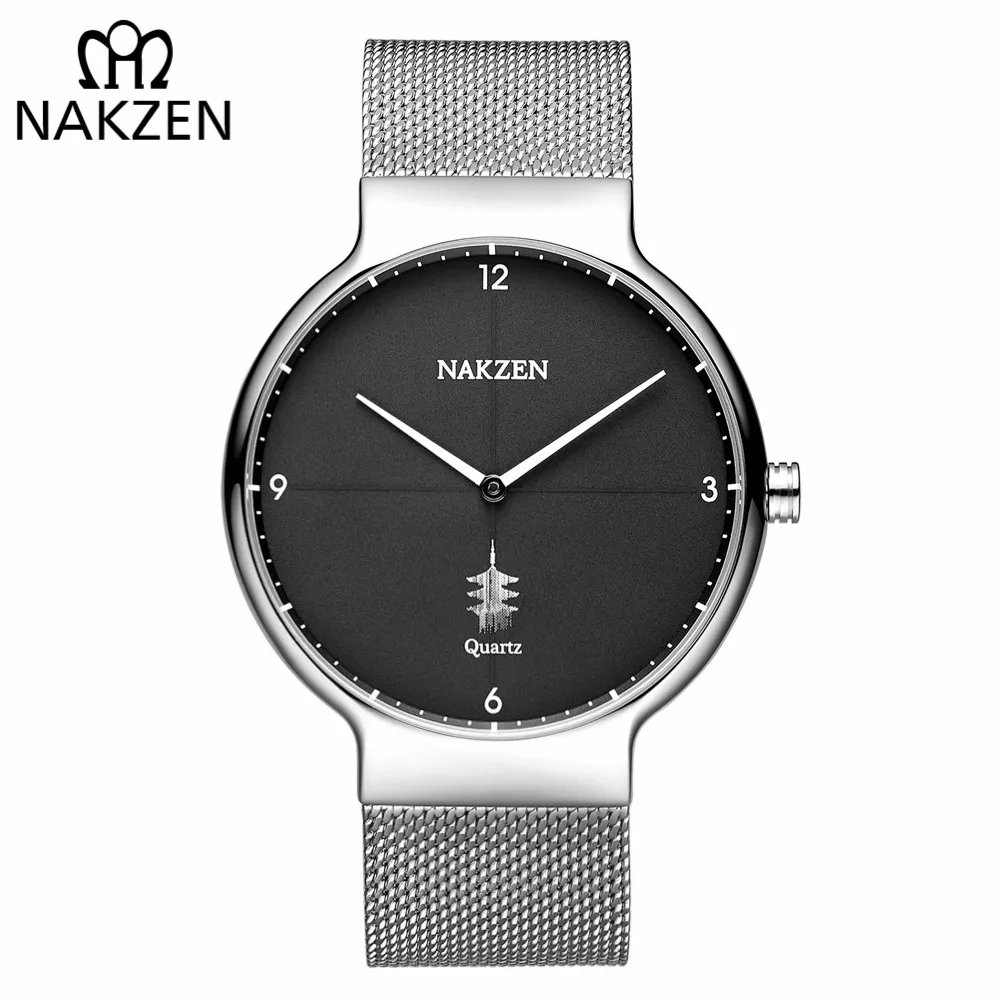 NAKZEN Men Casual Ultra Thin Quartz Watch Top Brand Luxury Waterproof