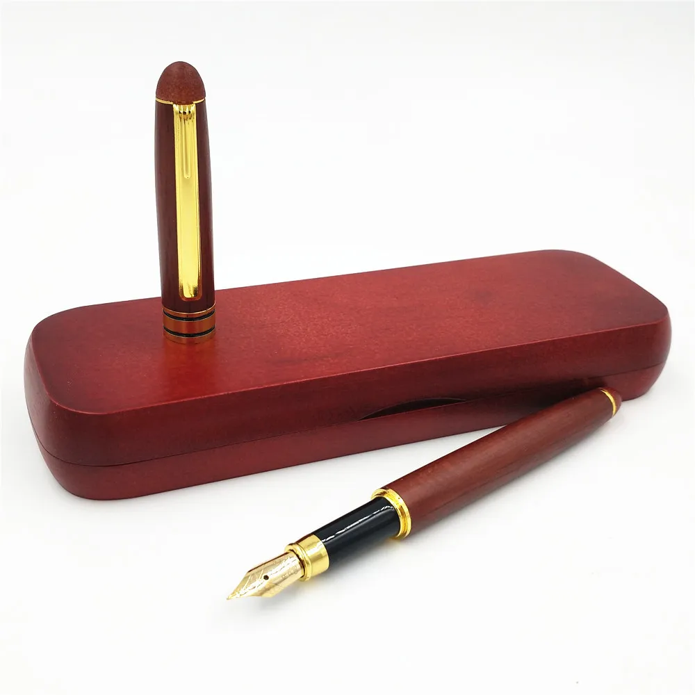 Emoshire Red wood pumping pen red wood pencil case two - piece spot wholesale bulk customization LOGO (9)