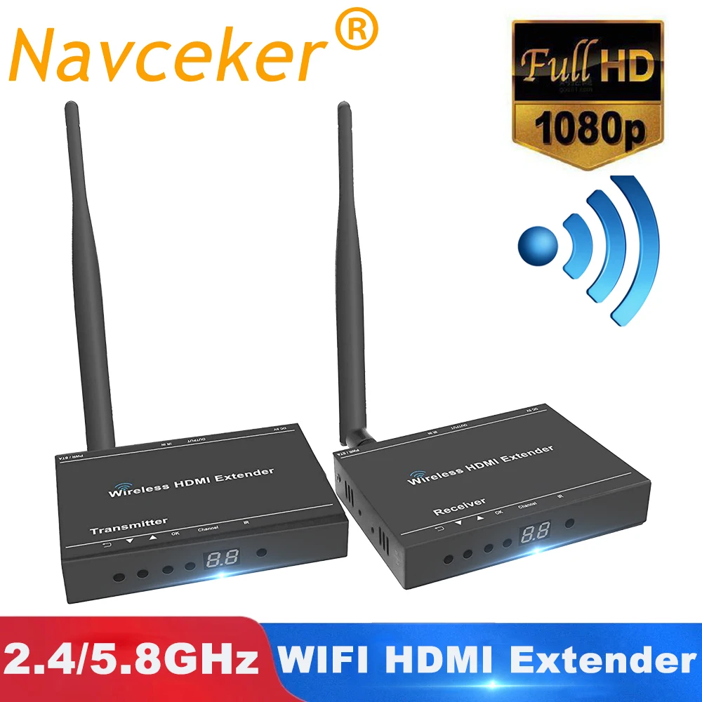 Беспроводной удлинитель для HDTV 3D Wi Fi HDMI HD 1080P 1 3 2 4/5 ГГц поддержка HDCP1.4|hdmi out|hdmi audiohdmi