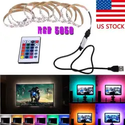 USB Mood Light RGB многоцветная светодиодная лента подсветка ТВ дистанционное управление США