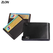 ZLON стиль Вращающаяся сумка для карт Мужская натуральная кожа чехол для кредитных карт на застежке бизнес черный 12 Crad Чехол кошелек K111