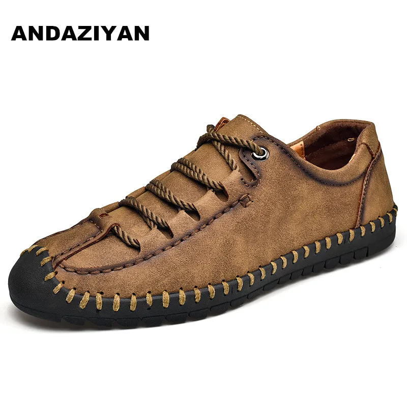 

Cross-border large size men's casual shoes new hand-sewn soft bottom foreign trade men's shoes