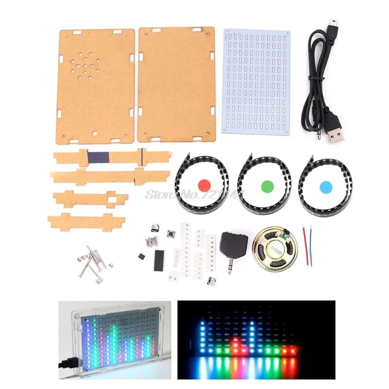 СВЕТОДИОДНЫЙ цветной дисплей музыкального спектра DIY Kit мигающий светильник
