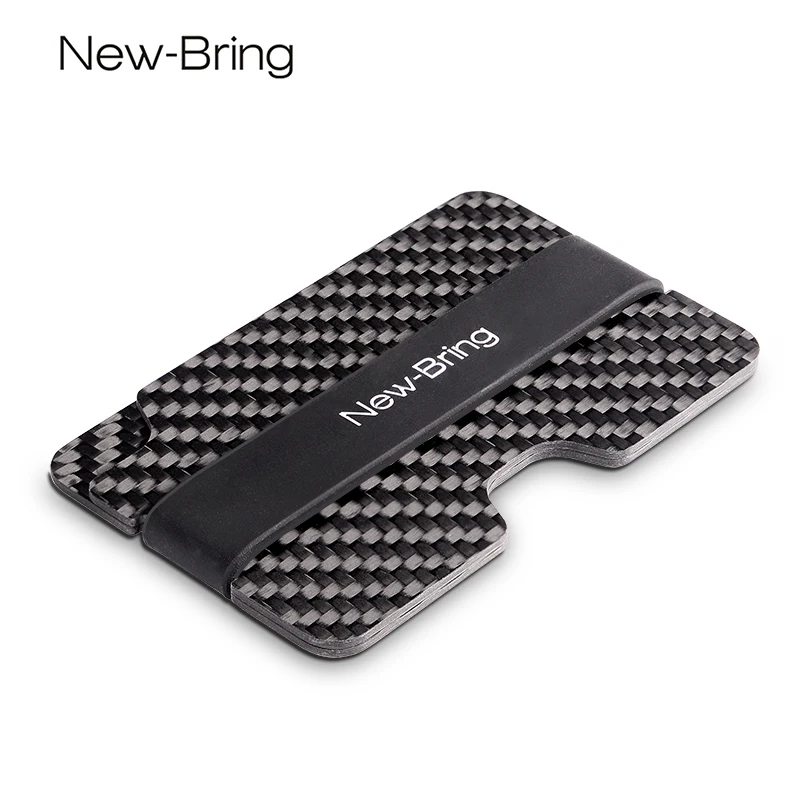 Najtaniej NewBring 100% prawdziwe kompaktowe włókna węglowego Mini klip na pieniądze karty kredytowej rękaw etui na dowód z RFID anti złodziej portfel na karty