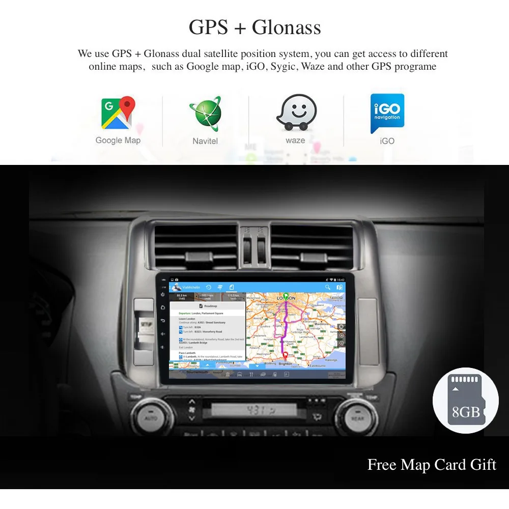 Автомобильный Android 8 1 gps Navi для Toyota Prado 150 2010 2013 Авторадио навигационное головное