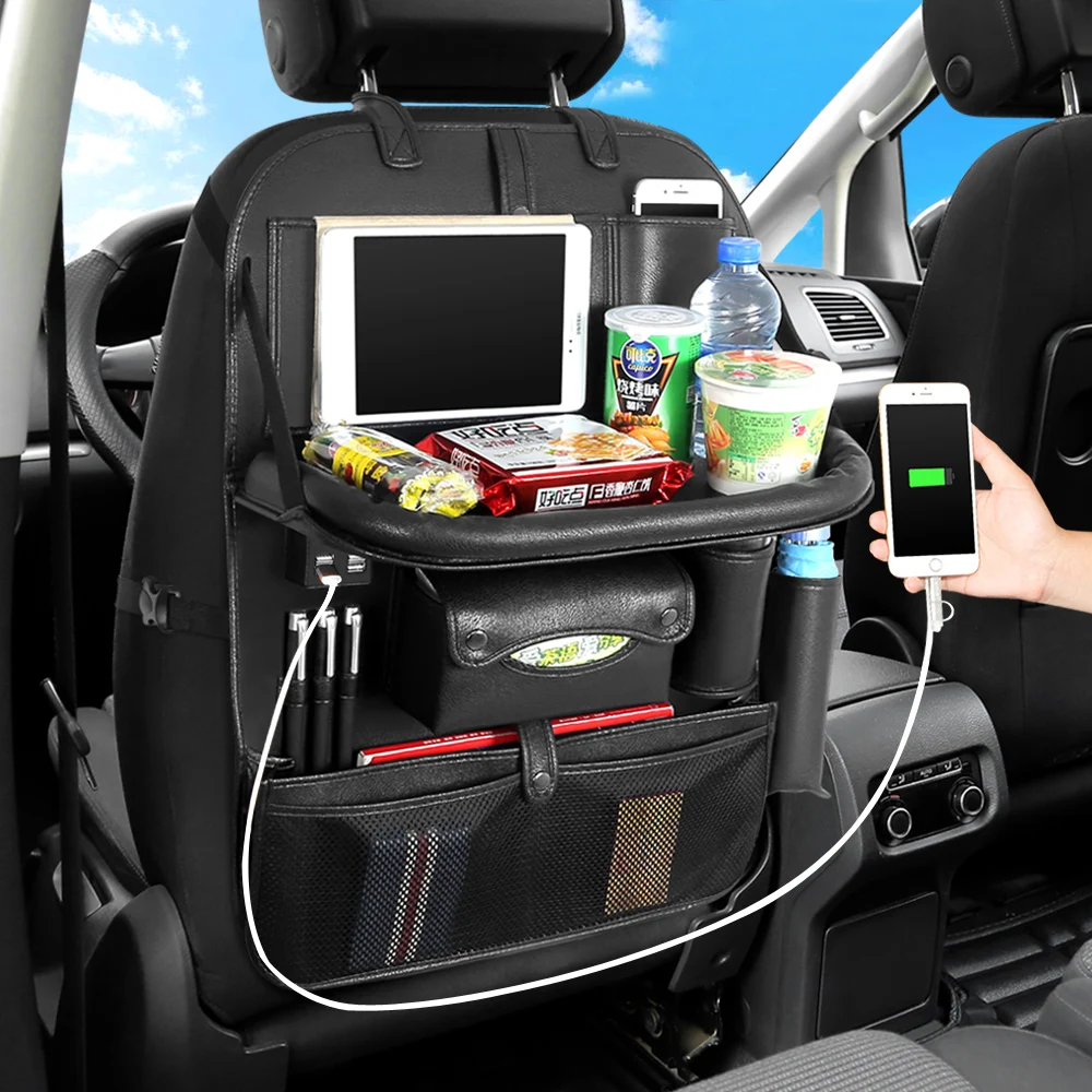 (4 USB) Высококачественная кожаная Автомобильная задняя сиденье многокарманный
