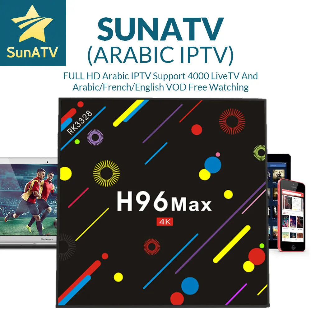 

2018 New H96 MAX Android 7.1 TV BOX 4/32G With 1 Year France/Arabic/UK/Belgium/Netherland/Poland IPTV VOD set top box