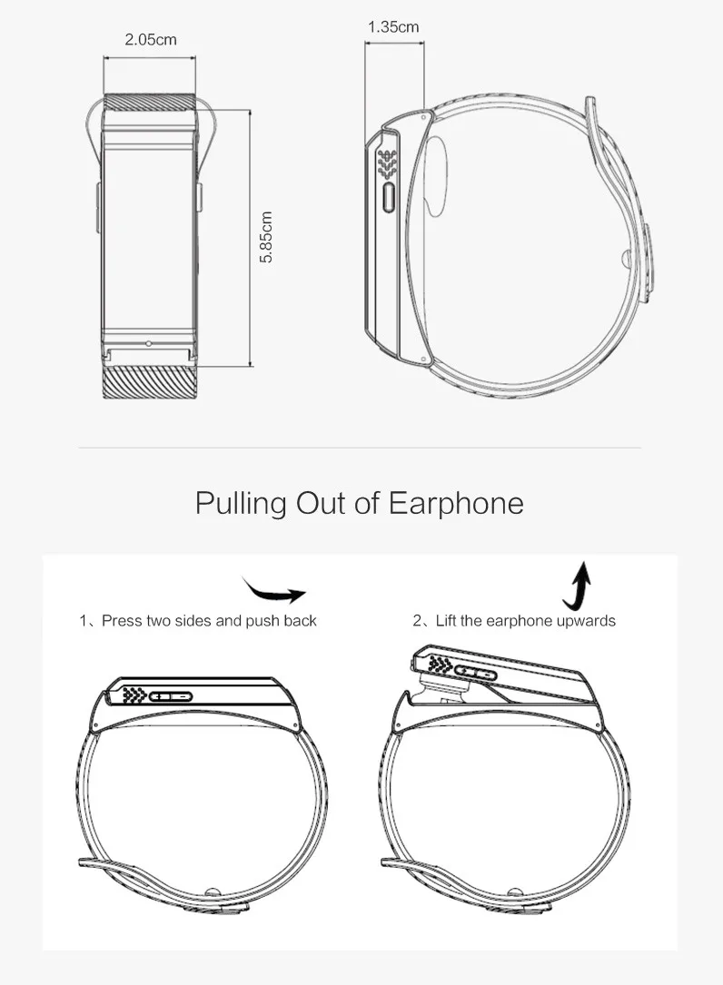 Bluetooth Earphone Smart Bracelet Call Talkband Wristband OLED Screen Sport Tracking Activity Tracker for IOS Android Devices
