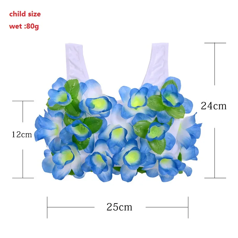 Colorful Hawaii Flower Bra Floral Child/Adult Camisoles Bra Hula Dance Beach Tropical Party Supplies Accessories Christmas