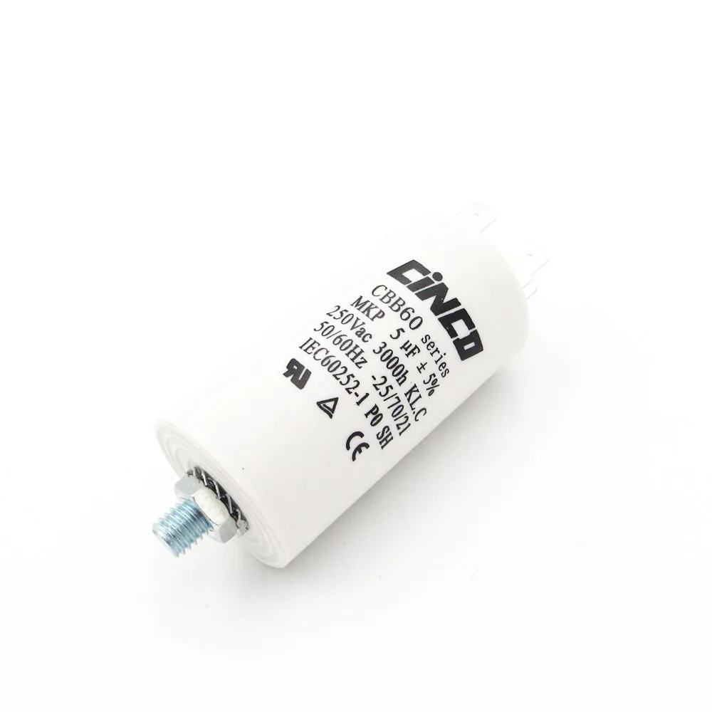 Двойной Faston Ac 250V 220V 5MFD 250VAC CBB60 двигатель ходовые конденсаторы 4pin SH DB Водяной насос