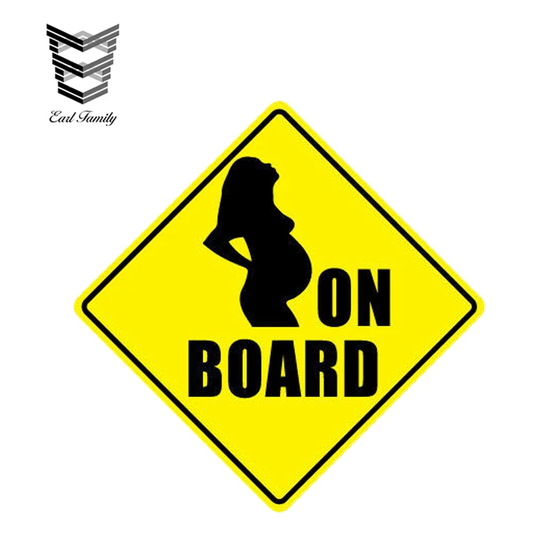 

EARLFAMILY PREGNANT On Board Car Stickers Pregnant Driver Vinyl Waterproof Warning Mark Reflective Decal Motorcycle Parts