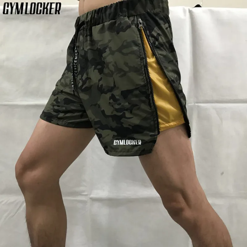 GYMLOCKER Camouflage Shorts Men's Casual Shorts Gyms Sporting Breathable Comfortable Shorts Homme Bodybuilding Bermuda Masculina