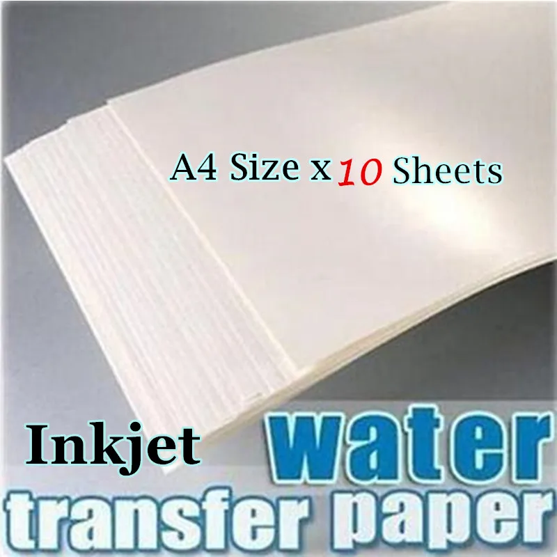 (10pcs/lot) A4 Size Inkjet Water Slide Decal Paper Transparent Printing Transfer Paper Clear Inkjet Waterslide Decal Paper